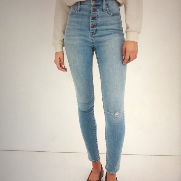 Madewell Roadtripper 11” HighRise Jeans Button Front Edition Size 25 - Picture 3 of 16